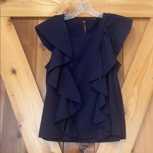 J crew blouse with ruffle detail